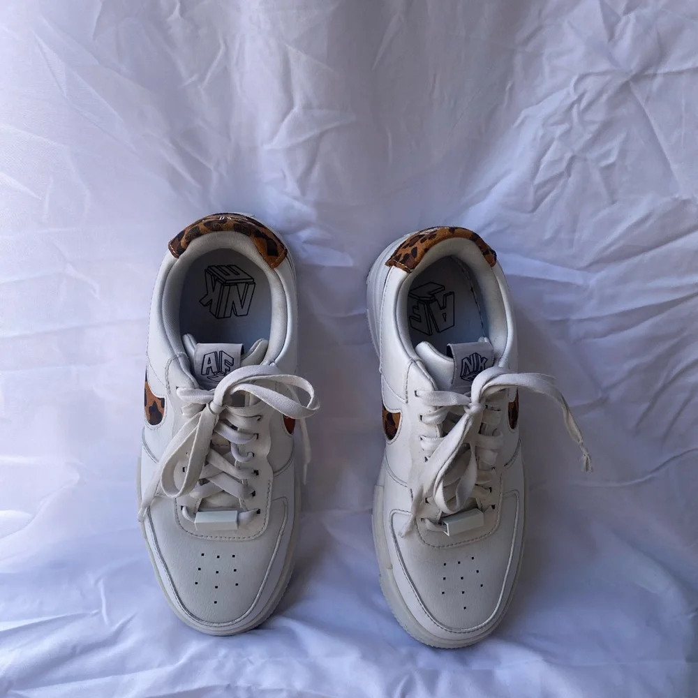 Nike Air Force One White Sneakers with Leopard-Print - Picture 3 of 7